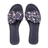 PrasKing Women Stylish Fancy Flats Sandal Blue-thumb3