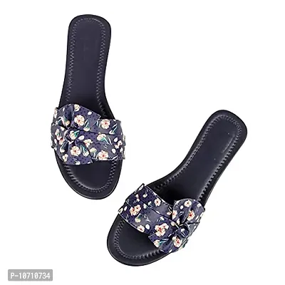 PrasKing Women Stylish Fancy Flats Sandal Blue-thumb0