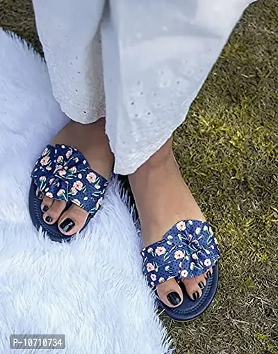 PrasKing Women Stylish Fancy Flats Sandal Blue-thumb2