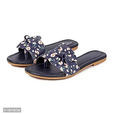 PrasKing Women Stylish Fancy Flats Sandal Blue-thumb5