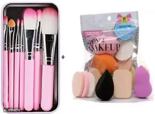 Makeup brush set of 7 With Sponge Puff Blender (Pack of 13)-thumb0