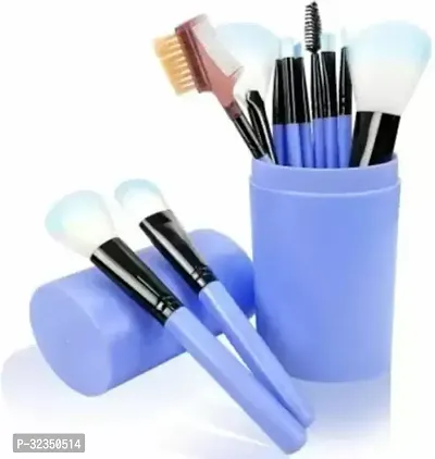 12 Pcs Blue Makeup Brushes With 6in1 Beauty Blender Puffs (Pack of 18)-thumb4