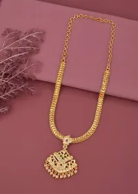 Stylish Golden Brass  American Diamond Necklace For Women-thumb1