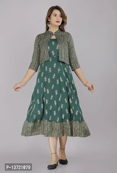 Jasmine Kurta with jacket Green-thumb0