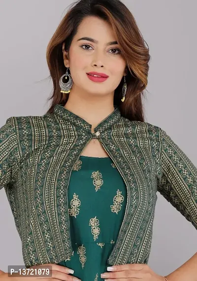 Jasmine Kurta with jacket Green-thumb2