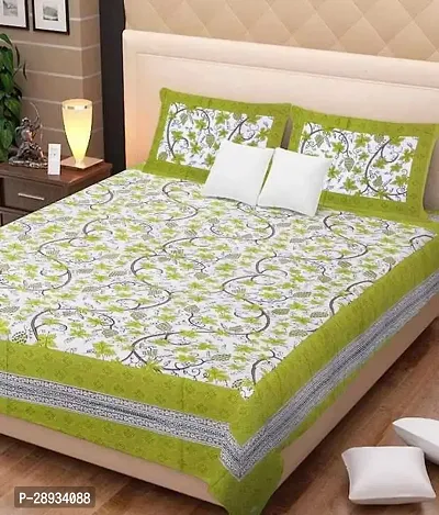 SANGANERI COTTON BEDSHEET WITH 2 PILLOW COVERS