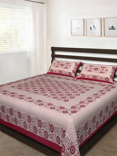 Printed Cotton Flat Double Bedsheet