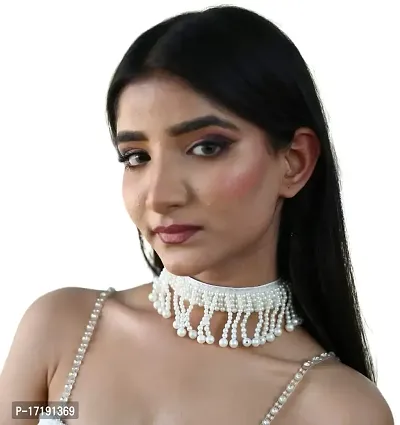 PGYG Handmade Designer Necklaces White For Women And Girls N17-thumb0