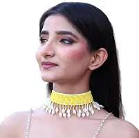 PGYG Handmade Designer Necklaces Haldi And White For Women And Girls N15-thumb1