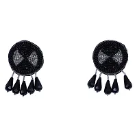 Handmade Designer Earring Black And Grey For Women And Girls-thumb1