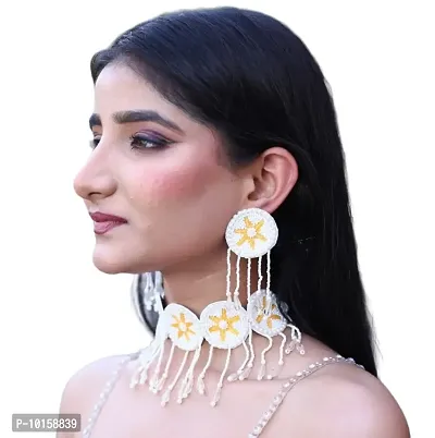 Handmade Designer Jewelry Set White And Yellow For Women And Girl