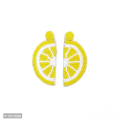 PGYG Handmade Designer Earring Yellow And White For Women And Girls HE63