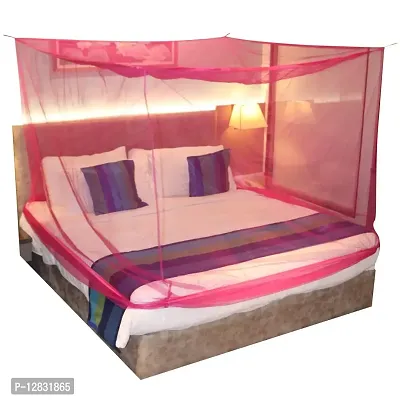 Gioielleria | Net Material Mosquito Net Rectangular Shape for Home,Outdoor Use [72 x 84 x 84] (Pink)-thumb0