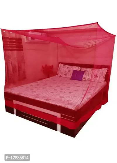 Gioielleria | Net Material Mosquito Net Rectangular Shape for Home,Outdoor Use [72 x 84 x 84] [Pink]-thumb0