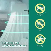 Neruti Enterprise Mosquito Net for Double Bed, King-Size, Round Ceiling Hanging, 30 GSM Polyester Net (Yellow)-thumb2