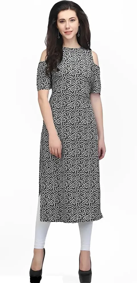 Plus Size Elegant Printed Crepe Kurtas