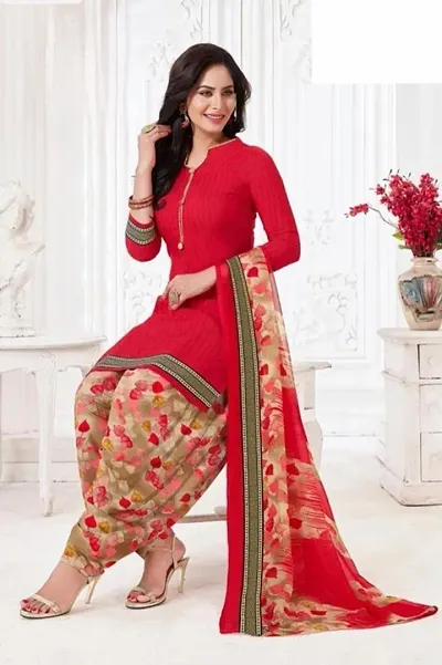 Stylish Crepe Printed Unstitched Suit