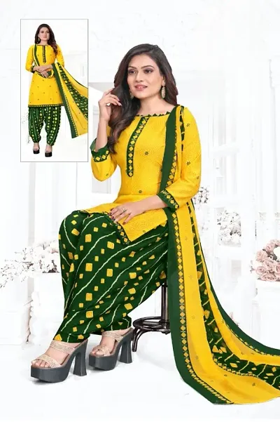 Stylish Crepe Printed Unstitched Suit