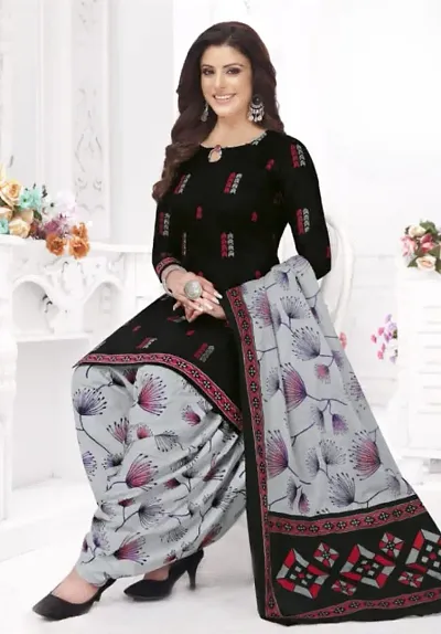 Elegant Crepe Dress Material with Dupatta For Women