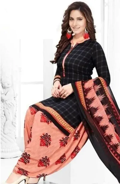 Gorgeous Crepe Dress Material with Dupatta Set