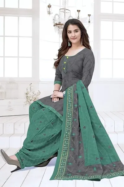 Trendy Women Crepe Dress Material with dupatta