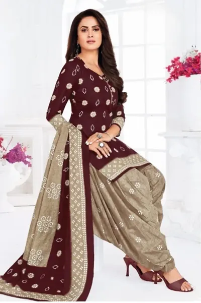 Elegant Crepe Dress Material with Dupatta For Women