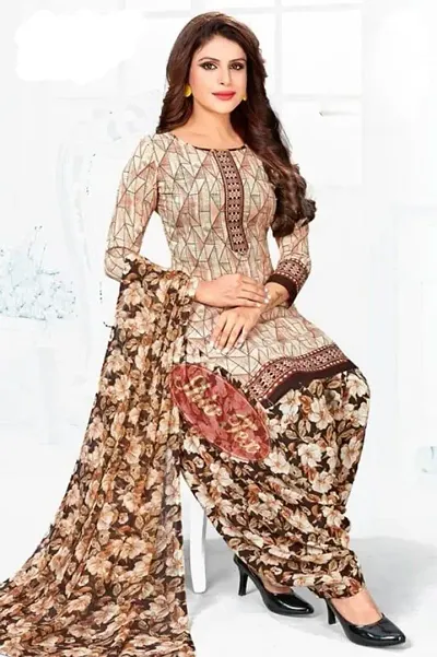 Stylish Crepe Printed Unstitched Suit