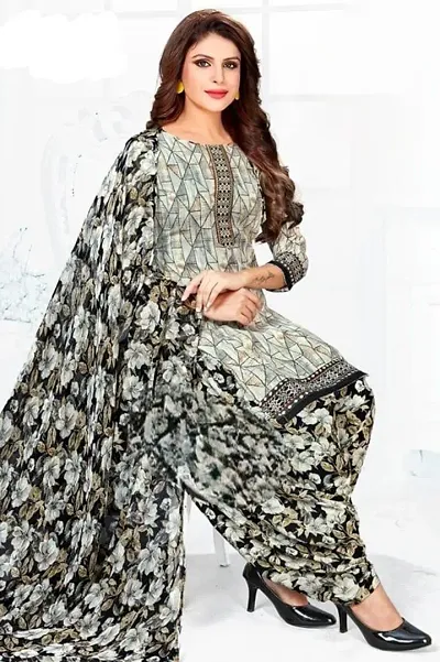 Beautiful Crepe Dress Material with Dupatta