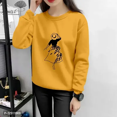 Elegant Yellow Polycotton Printed Tshirt For Women-thumb0