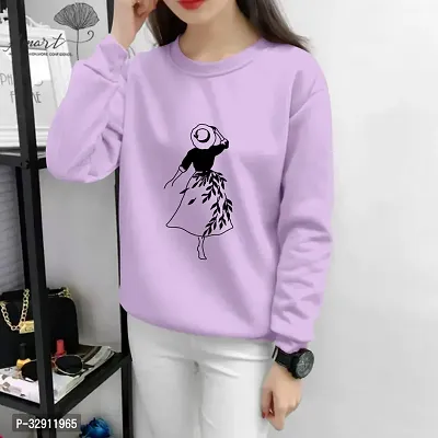 Elegant Purple Polycotton Printed Tshirt For Women