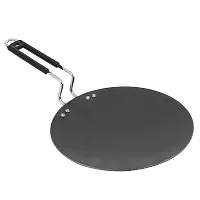 VEENA Trusted Flat Iron Tawa Wider Base Cast (Stainless Steel Handle) Roti Tava, Induction Base Tawa 10 Inch for Roti Paratha Chapati Phulka Omelette Color Black_005-thumb1