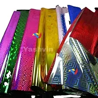 V ? Special Plastic Holographic Metallic Gift Paper Wrapping Sheets New Design Especially for Gifts for Loved, 65cm X 45cm 25-Sheets (Multicolour), MGFC131-thumb1