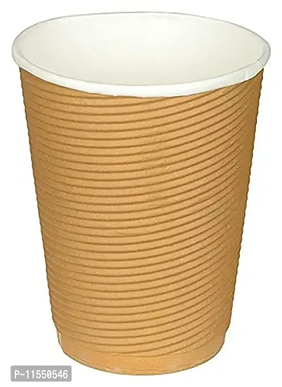 Paper Disposable Coffee/Tea Ripple Cup, 250 ml (Brown, 8 cm)- Pack of 25-Piece AVA437