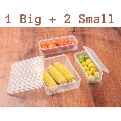 Food organizer containers vegetable,fruits,cold food organizer with 1 big 2 container (1 x Large, 2 x Small)