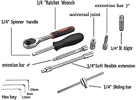 46 in 1 Pcs Tool Kit  Screwdriver and Socket Set Multi Purpose Combination Tool Case-thumb2
