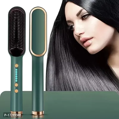 Hsb2107 Hair Straightening Comb, Fast Heating, Ionic Technology, 5 Heat Settings, Hair Straightener, Hot Brush, Black, 33627