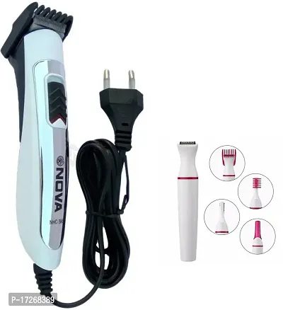 Nova Nhc-3662 Wired Electric Functioning Runtime- 45 Min Trimmer For Men And Sensitive Precision Sweet Style Bikini Eye Brow Hair Remover Trimmer Pack Of 2 Combo