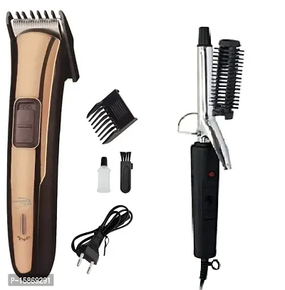 HTC AT-205 Rechargeable Cordless Hair Trimmer and NHC-471B Hair Curler Iron Pack of 2 Combo-thumb0