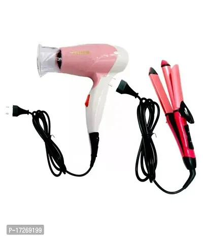 Hair Dryer 1300 Watt 2-In-1 Hair Straightener Curler-thumb0