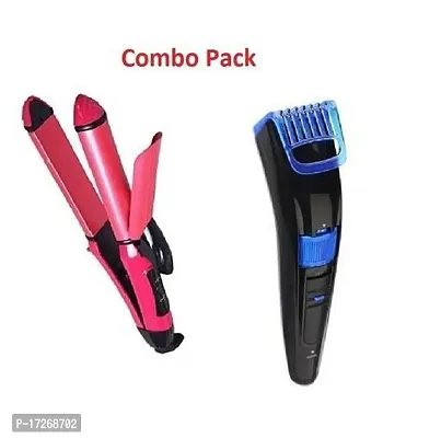 Professional 2088 Trimmer With 2 In 1 Straightener Multi Color Combo Pack-thumb0