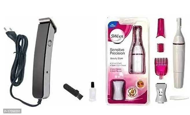 New Nova Ns-2016 Professional Trimmer For Men And Sensitive Precision Sweet Style Bikini Eye Brow Hair Remover Trimmer Pack Of 2 Combo-thumb0