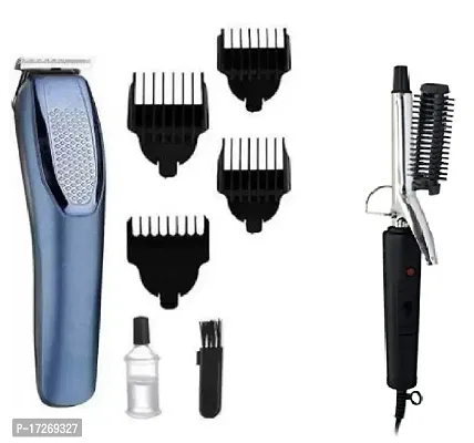 Htc At-1210 Rechargeable Cordless Hair Trimmer And Nhc-471B Hair Curler Iron Pack Of 2 Combo