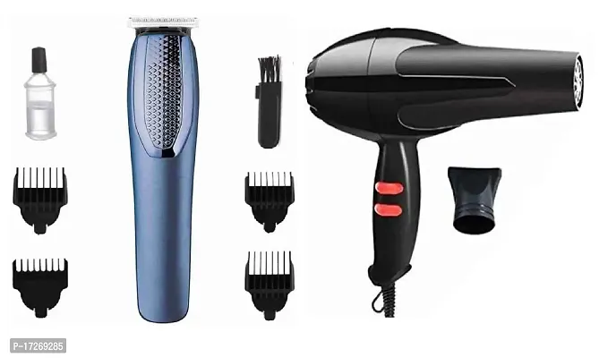 Nova Ns-216 Professional Rechargeable Cordless Trimmer And 1800W Professional Hair Dryer Pack Of 2 Combo
