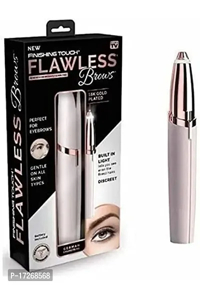 Flawless Painless Face Hair Remover Machine (White And Gold-thumb0