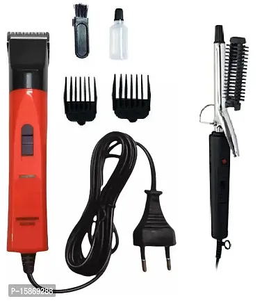 AT-580 Professional Corded Hair Trimmer and NHC-471B Hair Curler Iron Pack of 2 Combo