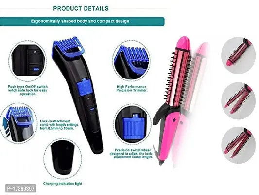 3In1 Hair Straightener Roller With Trimmer Combo Pack