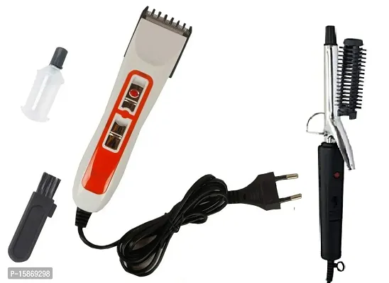Nova NHC-3663 Professional Electric Hair Trimmer and NHC-471B Hair Curler Iron Pack of 2 Combo-thumb0