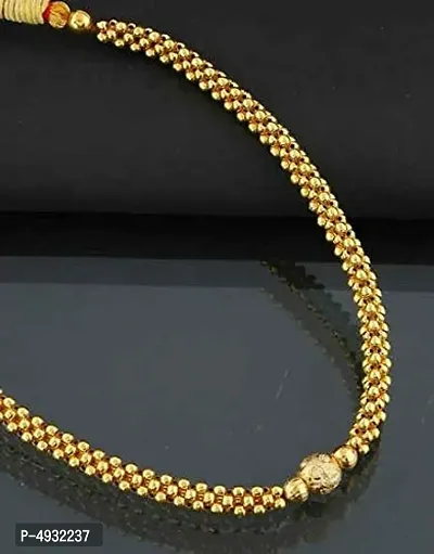 Exceptional Golden Alloy Necklace For Women And Girls-thumb0