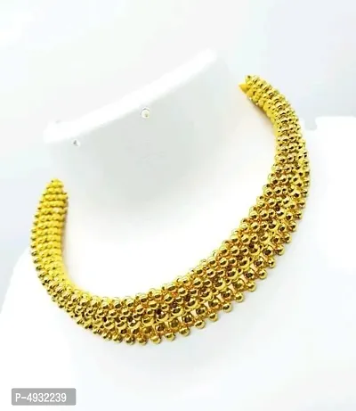 Exceptional Golden Alloy Necklace For Women And Girls