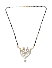 Stylish Alloy Golden Mangalsutra With Earrings For Women-thumb1